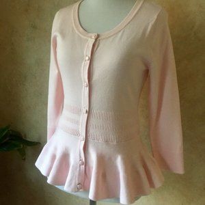 Peplum 3/4 sleeve Cardigan/Sweater Pink